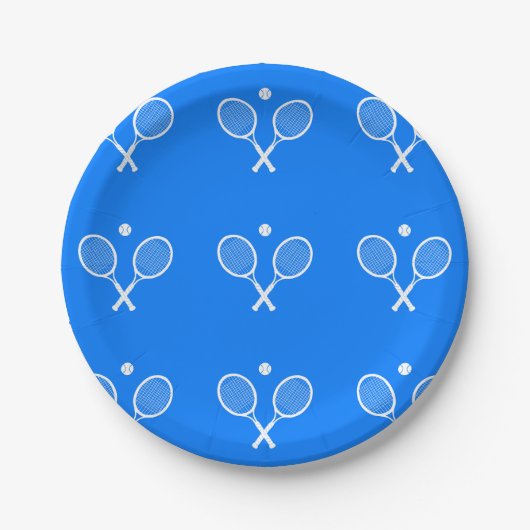 Tennis Rackets Blue Background Papieren Bordje (Voorkant)