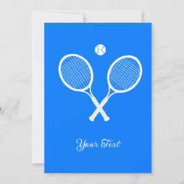 Tennis Rackets Blue Background Party - Gepersonali Kaart