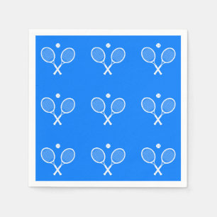 Tennis Rackets Blue Background Servet