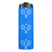 Tennis Rackets Blue Background Thermosbeker (Voorkant)
