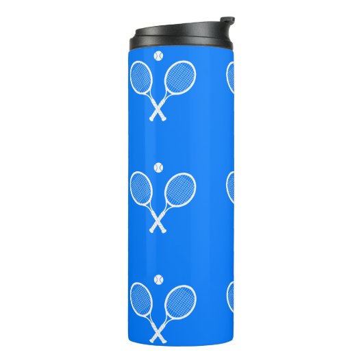 Tennis Rackets Blue Background Thermosbeker (Gedraaid links)