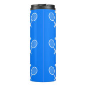 Tennis Rackets Blue Background Thermosbeker (Achterkant)