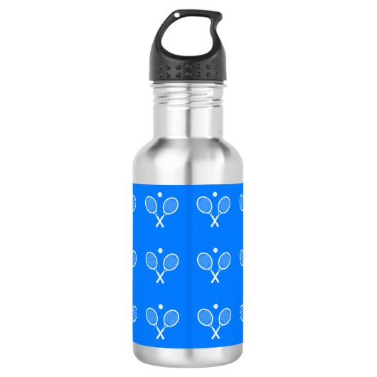 Tennis Rackets Blue Background Waterfles (Voorkant)
