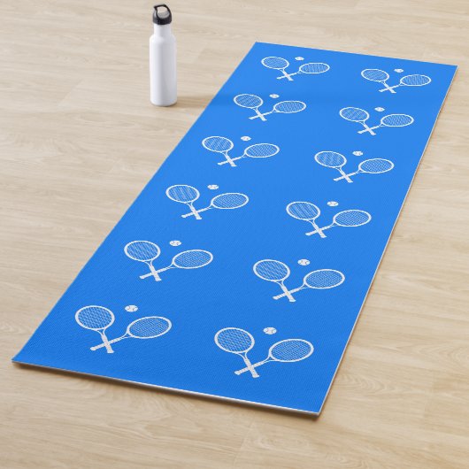 Tennis Rackets Blue Background Yogamat (In situ)