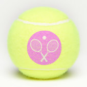 Tennis Rackets Deep Pink Achtergrond Tennisballen (Achterkant)