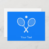 Tennis Rackets en Ball Blue RSVP Kaartje (Voorkant / Achterkant)