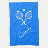 Tennis Rackets en Ball Blue Theedoek (Verticaal)
