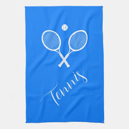 Tennis Rackets en Ball Blue Theedoek (Verticaal)
