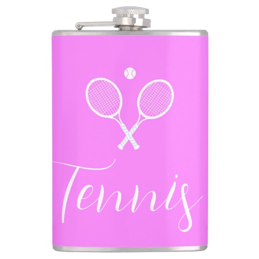 Tennis Rackets en Ball Deep Pink Heupfles (Voorkant)
