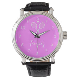 Tennis Rackets en Ball Deep Pink Horloge