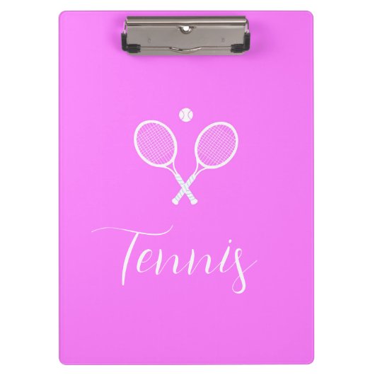 Tennis Rackets en Ball Deep Pink Klembord (Voorkant)