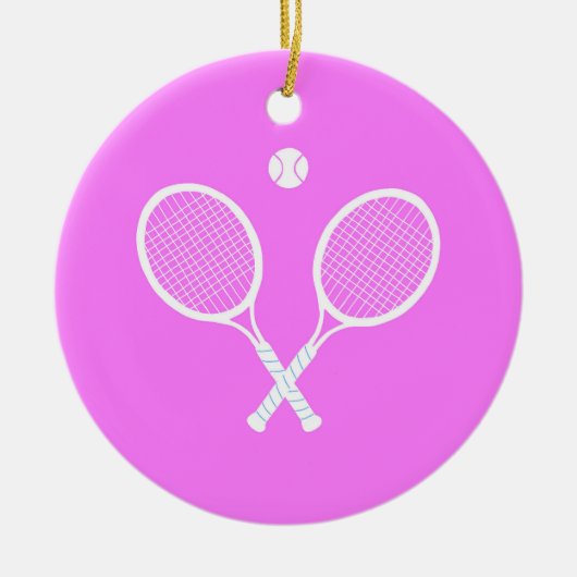 Tennis Rackets en Ball Keramisch Ornament (Voorkant)