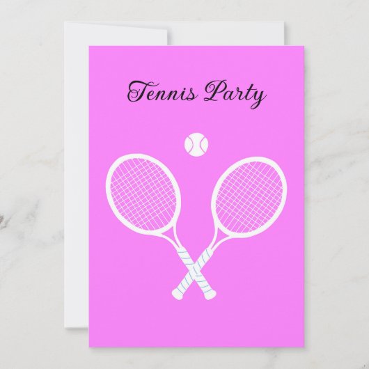 Tennis Rackets en Ball Party Personalized Kaart (Voorkant)