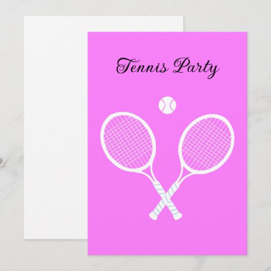 Tennis Rackets en Ball Party Personalized Kaart (Voorkant / Achterkant)