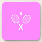 Tennis Rackets en Ball Party roze Bier Onderzetter (Voorkant)