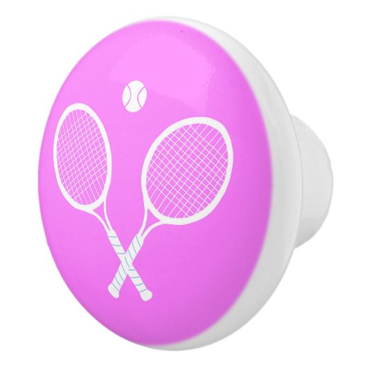 Tennis Rackets en Ball Party roze Keramische Knop (Rechts)