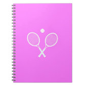 Tennis Rackets en Ball Party roze Notitieboek (Voorkant)
