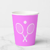 Tennis Rackets en Ball Party roze Papieren Bekers (Achterkant)