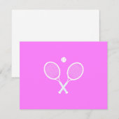 Tennis Rackets en Ball Party roze RSVP Kaartje (Voorkant / Achterkant)