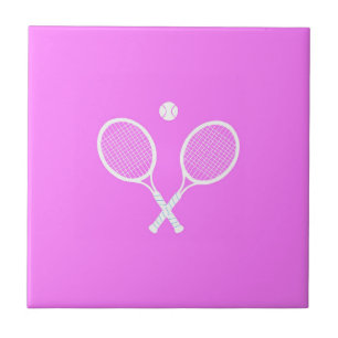Tennis Rackets en Ball Party roze Tegeltje