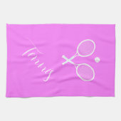 Tennis Rackets en Ball Pink Theedoek (Horizontaal)