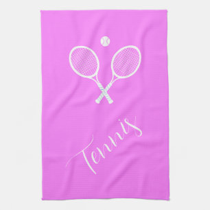 Tennis Rackets en Ball Pink Theedoek