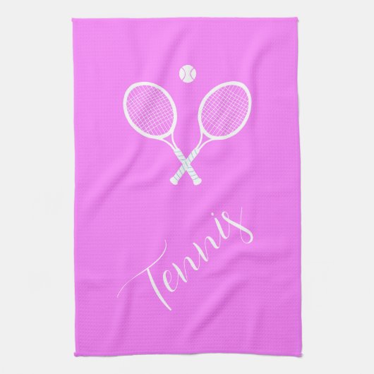 Tennis Rackets en Ball Pink Theedoek (Verticaal)