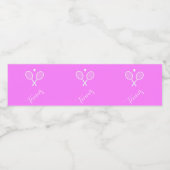 Tennis Rackets en Ball Pink Waterfles Etiket (Enkel label)