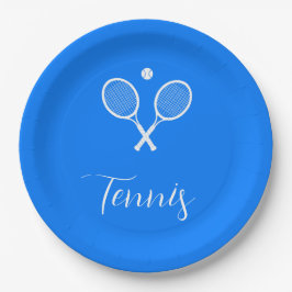 Tennis Rackets en Ball Ultramarine Blue Papieren Bordje