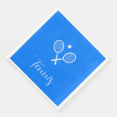 Tennis Rackets en Ball Ultramarine Blue Servet (Hoek)