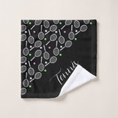 Tennis Rackets en Balls Black Bad Handdoek (Wasdoekje)