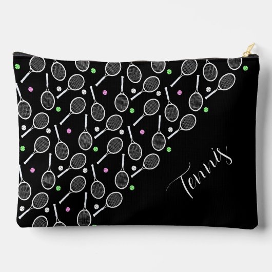 Tennis Rackets en Balls Black Extravagant Etui (Achterkant)