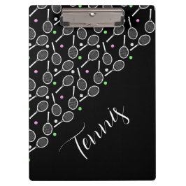 Tennis Rackets en Balls Black Klembord