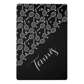 Tennis Rackets en Balls Black Mini Klembord (Achterkant)