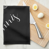 Tennis Rackets en Balls Black, speciaal gepersonal Theedoek (Quarter Fold)