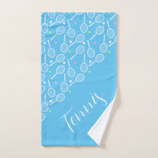 Tennis Rackets en Balls Light Blue Hand Towel Handdoek