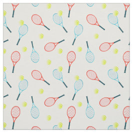 Tennis Rackets en Balls Pattern Stof