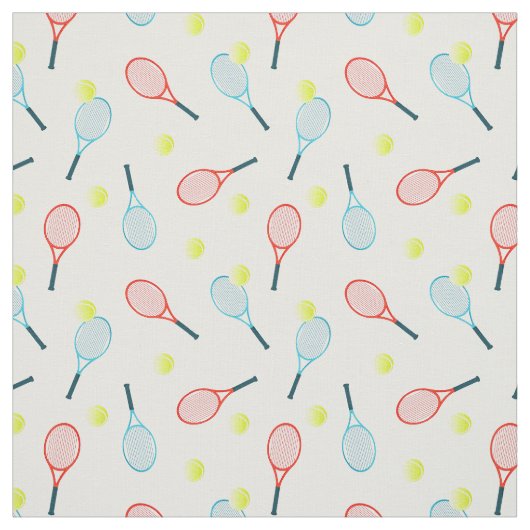 Tennis Rackets en Balls Pattern Stof (Swatch)