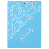 Tennis Rackets en Balls Sky Bleek Blue Klembord (Achterkant)