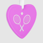 Tennis Rackets en kogelroze hart Ornament (voorkant)