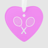 Tennis Rackets en kogelroze hart Ornament (achterkant)