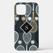 Tennis Rackets Gepersonaliseerde Monogrammen Naam  Case-Mate iPhone Case (Achterkant)