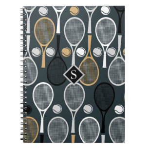 Tennis Rackets Gepersonaliseerde Monogrammen Naam  Notitieboek