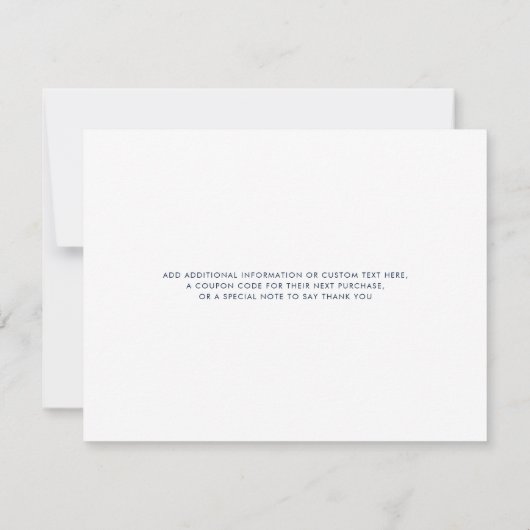 Tennis Rackets Icon Club Naam Marine Blauwe Grenze Bedankkaart (Achterkant)