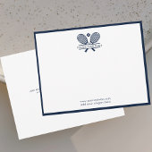 Tennis Rackets Icon Club Naam Marine Blauwe Grenze Bedankkaart