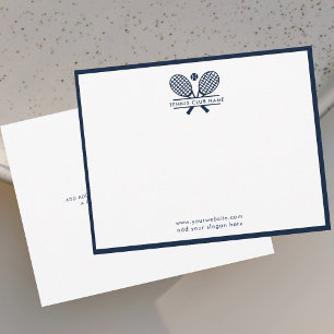 Tennis Rackets Icon Club Naam Marine Blauwe Grenze Bedankkaart