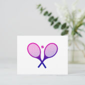 Tennis Rackets Magenta to Paarse Ombre Briefkaart (Staand voorkant)