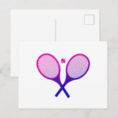 Tennis Rackets Magenta to Paarse Ombre Briefkaart (Voorkant / Achterkant)