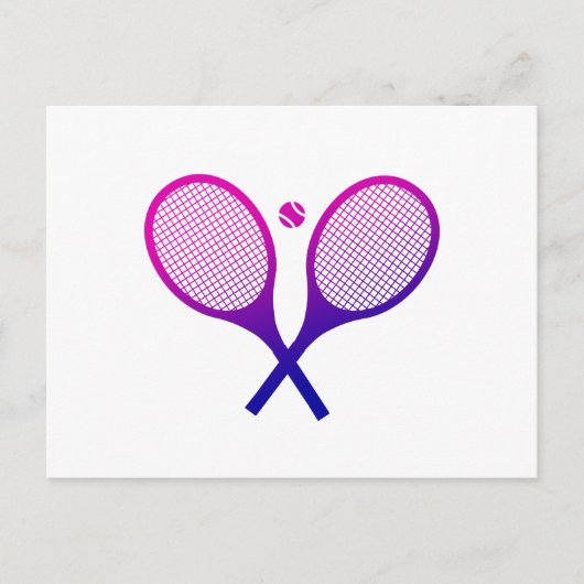 Tennis Rackets Magenta to Paarse Ombre Briefkaart (Voorkant)