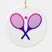 Tennis Rackets Magenta to Paarse Ombre Keramisch Ornament (Achterkant)